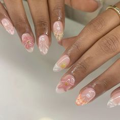 Summer Gel X Nails, Summery Nails, Vibrant Nails, Nail Tattoo, Pink Acrylic Nails, Beach Nails, Birthday Nails