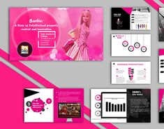 the brochure is designed to look like a barbie doll with pink and black accents