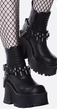 Emo Boots, Killstar Dress, Punk Shoes, Create Your Own World, Punk Boots, Black Platform Shoes