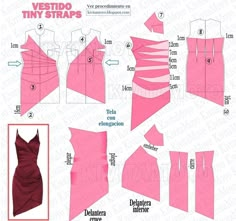 the instructions for how to make an origami style dress with different types of fabric