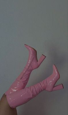 Pink Boots Aesthetic, Gogo Boots Aesthetic, Pink Gogo Boots, Gogo Boots Outfit, Pretty Heels, Fashion Shoes Heels, Cute Shoes Heels, Shoes Heels Classy, Gogo Boots