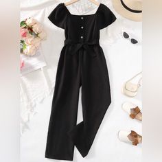 Never Been Worn. Black Romper Measurements: Busy-39 Waist 32 Dress 90s Style, Sparkly Jumpsuit, Beige Jumpsuit, Jumpsuit Navy Blue, Polka Dot Jumpsuit, Ruffle Jumpsuit, Pink Rompers, Short Sleeve Jumpsuits, Blue Jumpsuits