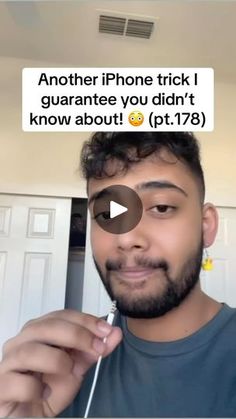 a man holding a toothbrush in front of his face with the text another iphone trick i guarante you didn't know about ptt