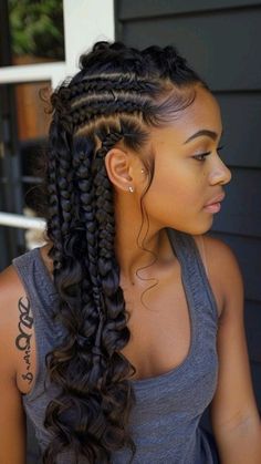 Black Women Two Braids Hairstyles, Scalp Twist Natural Hair, Formal Braid Styles, Pregnancy Braids Hairstyles, Wedding Hairstyles Braids Black Women, Cap And Gown Hair Hairstyles Black Women, Girls Hair Braiding Styles, Black Women Twist Hairstyles, Feed In Goddess Braids Cornrows