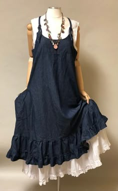 Emma Pinafore Indigo Denim – Heart's Desire Clothing Clothes Hacks, Indigo Denim, Elegant Casual, Vestidos Vintage, Fashion Mode, Girl Clothes, Upcycle Clothes, Fashion Clothes, Look Fashion