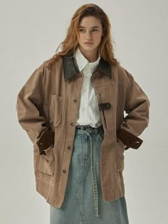 Composition : Refer to product detailsCountry of Origin : CHINA Oversized 90s Jacket, Brown Fall Jacket, 90s Core, Hunter Jacket, Hunter Outfit, 90s Jacket, Oversized Jacket, Fall Jackets, Utility Jacket