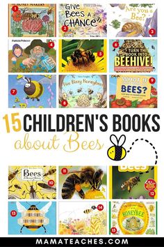 children's books about bees with text overlay that reads, 15 children's books about bees