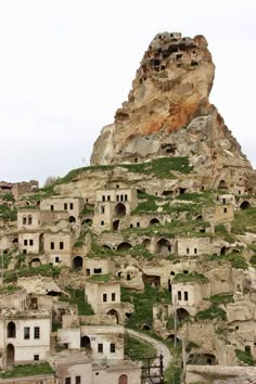 an old village built into the side of a mountain