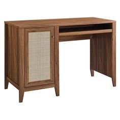 PRICES MAY VARY. RATTAN WEAVE DETAIL - Create focus in your home office space with the coastal, organic aesthetics, natural rattan weave, and beautiful wood grain finish of the Soma Office Desk SPACIOUS STORAGE - Featuring a slide-out keyboard tray, this desk is complete with a side storage area designed to keep visual space clean while concealing office supplies and workplace essentials QUALITY CONSTRUCTION - Resting on splayed legs with non-marking foot pads to protect flooring, this computer Office Lounge Area, Rattan Weave, Office Lounge, College Dorm Room, Lounge Area, Home Office Desk, College Dorm, Computer Desk, Dorm Room