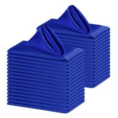 blue napkins stacked on top of each other