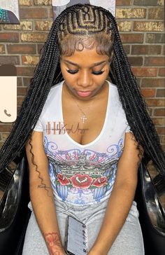 Freestyle Braids In The Front Knotless In The Back, Freestyle Boho Fulani Braids, Braid Designs For Kids, Trending Fulani Braids, Fluffy Edges With Braids, New Braids Hairstyles 2023, Fulani Braids With Curls At The End, New Braid Styles 2023