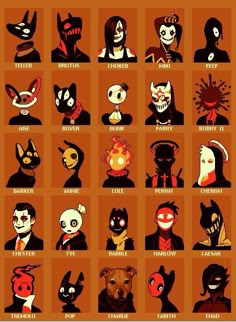 an image of many different types of people with masks on their faces and in costume