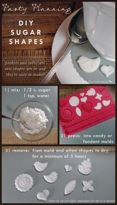 the instructions for making sugar shapes