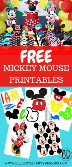 free mickey mouse printables for kids to use on their own birthday party table