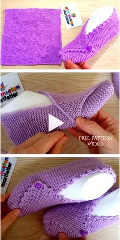 * Knit Mesh Square Slippers Free Knitting Pattern - Video 728 knitting patterns free cardigans, Knitted models, knitting designs, !! Crocheted Slippers, Knitted Slippers Pattern, Crochet Slipper Pattern, Knit Mesh, Knitting Instructions, Crochet Socks, Slippers Pattern