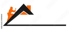 an orange and black logo with a man sitting on top of a mountain holding a pipe