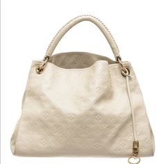 % Authentic Cream Embossed Lv Artsy . Just Had Cleaned . In Pristine Condition. Some Small Stains On Interior. Shiny Gold Hardware. No Scratches Rips Tears Or Stains In Exterior . Stunning Bag!! Louis Vuitton Artsy, Bags Louis Vuitton, Louis Vuitton Bags, Beautiful Bags, Cream White, Rebecca Minkoff Hobo, Gold Hardware, Louis Vuitton Bag, Bag Lady