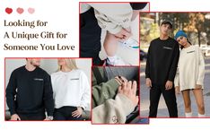 Matching Couple Sweatshirts with Embroidered Roman Numerals and Heart Initials. Matching Couple Sweatshirts, Sweatshirts For Couples, Couple Sweatshirts, Cute Sweats, Roman Numerals Dates, Girlfriend Anniversary, Gifts For Boyfriend, Roman Numeral