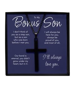 a black cross with the words to my son on it