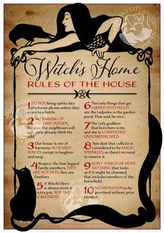 ORIGINAL ARTWORK! I CREATED THIS. This design has been stolen multiple times, if you are buying from me you are buying directly from the artist!  Thank you! The ORIGINAL Witch Rules! Created by Mad Old Cat Lady. Fun but beautiful A4 poster of house rules for a witch,  A4 digital professionally printed on heavyweight callisto board. Size is 297mm x 210mm Perfect for framing and laying down the ground rules for visitors. Comes in a protective clear cellobag and card backed for protection. **Waterm Rules Of The House, Machiaj Smokey Eyes, Witch's House, Wiccan Witch, Magick Spells, Wiccan Spell Book, Witchcraft Spell Books, Witch Spell Book, Wicca Witchcraft