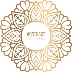 an abstract golden pattern with leaves on the center and text that reads, abstract pattern