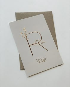 a card with the letter r on it