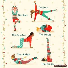 Christmas Yoga, Yoga Christmas, Yoga Games, Childrens Yoga, Kids Yoga Poses, Painting Animals, Yoga Illustration, Yoga Inspo