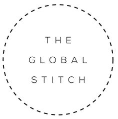 the global stitch logo in black and white, with an oval dotted line around it