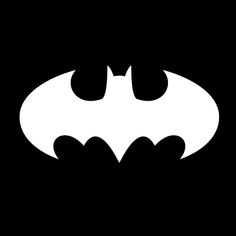 the batman symbol is shown in black and white