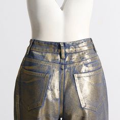 Shimmer your way to style with METALLIC FOIL OMBRE HIGH WAIST POCKET WIDE LEG BAGGY JEANS. These high-waisted wide leg jeans stand out with a unique metallic coating, perfect for adding a touch of fun to any outfit. Size Chart（CM）: Wide Leg Baggy Jeans, High Waisted Wide Leg Jeans, Dress Satin, Metallic Foil, Dress Cover, Baggy Jeans, Mesh Dress, Satin Dresses, Sequin Dress