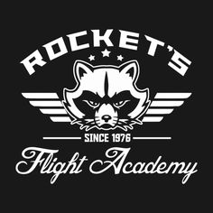 rocket's flight academy logo on a black background with the words rocket's since 1971