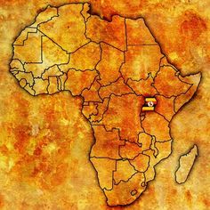 the map of africa is shown on an old, rusted paper textured background