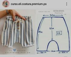 an image of a person's shorts with measurements on it and the size of them