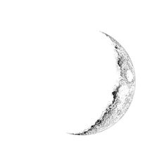 a drawing of the moon in black and white