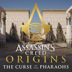 the logo for the game's official trailer, which features an egyptian - style building and