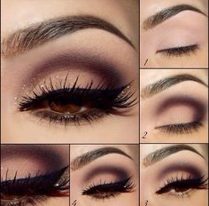 how to apply eyeshadow step by step for brown eyes - Google Search Eyeshadow Step By Step, Makeup Cantik, Shimmer Eye Makeup, How To Apply Eyeshadow, Trendy Makeup, Eye Makeup Tips