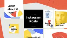 the instagram posts are all different colors and shapes