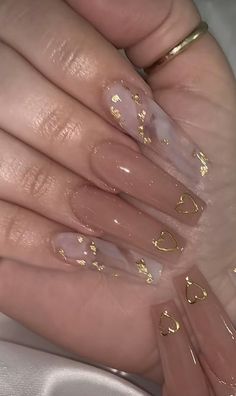 Red Nail Designs For Prom, Trendy Short Nail Designs, Gold Acrylic Nails, Long Acrylic Nails Coffin, Long Square Acrylic Nails, Unique Acrylic Nails