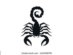 the scorpio logo is black and white with an image of a scorpion on it