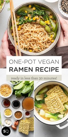 one - pot vegan ramen recipe is ready in less than 30 minutes to make