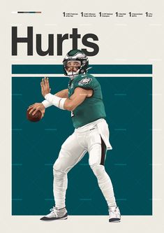 Jalen Hurts poster featuring a mid century modern design style. The high-quality print showcases a beautiful digital drawing of Jalen Hurts. Perfect for any Philadelphia Eagles fan looking to add some flair to their living space. Eagles Aesthetic, Monochrome Nails, Philadelphia Eagles Fans, Philadelphia Eagles Football, Fly Eagles Fly, Jalen Hurts