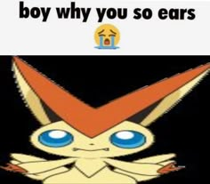 an image of a cartoon character with the caption boy why you so ears?