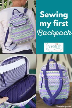 the back pack sewing pattern is shown with instructions to sew it and how to use it