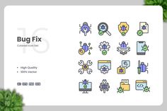 Bug Fix Color Icons, Icons ft. icon & fix - Envato