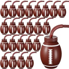 a large number of footballs are shown in this image