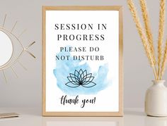 there is a sign that says, session in progress please do not disturb thank you