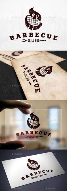 three different logos for barbecue grill and barbeque, with the name bbq on them