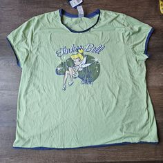 Vintage Y2k Disney Tinker Bell Sleep Shirt, Early 2000s! Size 3xl, Please Refer To Photos! Not Sold Anymore Green Short Sleeve Bedtime Top, Graphic Print Short Sleeve Bedtime Top, Green Cotton Bedtime Top, Bedtime Crew Neck Top With Graphic Print, Graphic Print Crew Neck Bedtime Top, Graphic Print Crew Neck Top For Bedtime, Early 2000s Clothes, 2000 Outfit, Y2k Disney