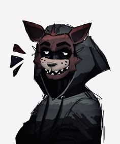 a drawing of an animal wearing a hoodie