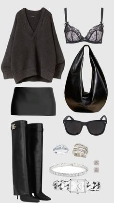 Femine Energy Outfit, Women's Winter Outfits, Ootd Ideas, Swaggy Outfits, Mode Inspo, Winter Fashion Outfits, Black Skirt